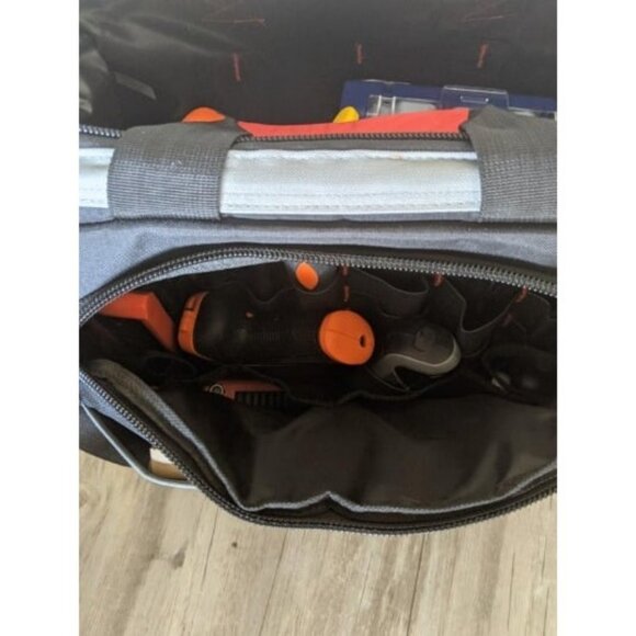 Waterproof Tool Bags, 16-inch Wide Mouth Tool Tote Bag with 25 pockets - Picture 3 of 4